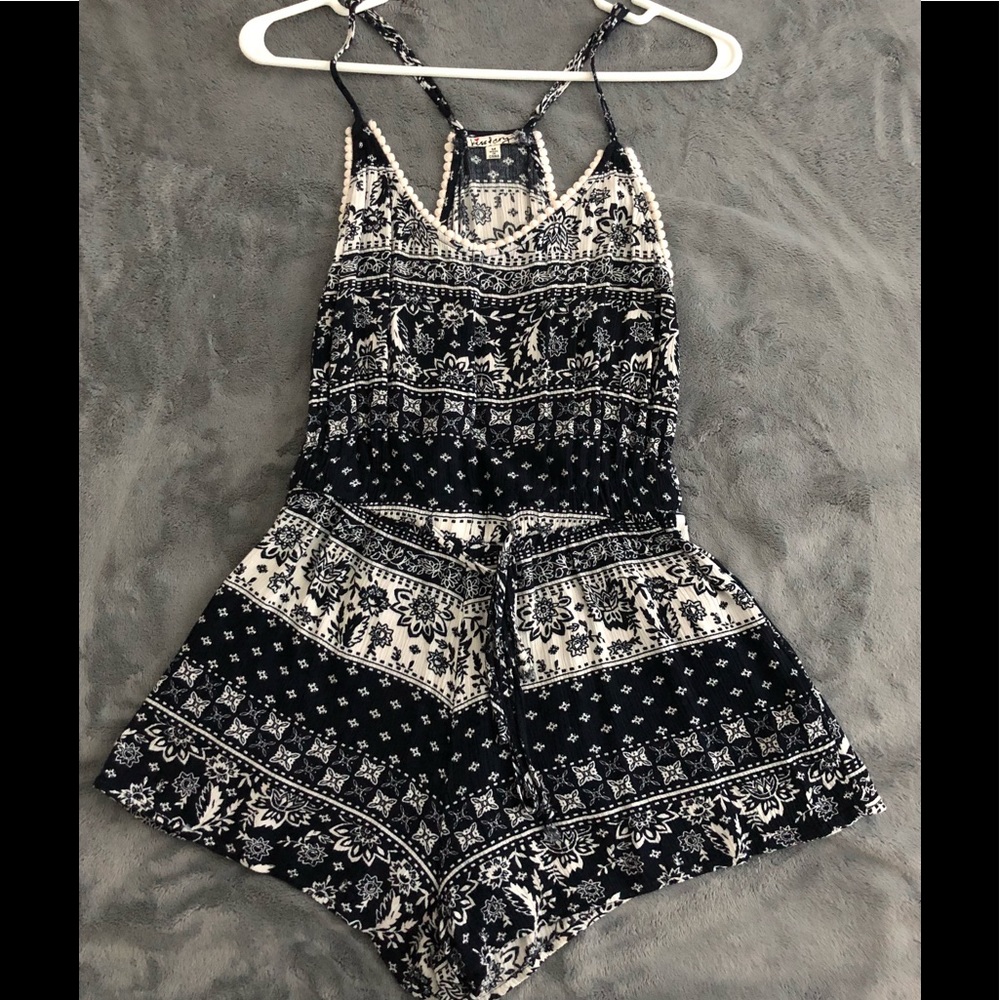 Navy & White Romper